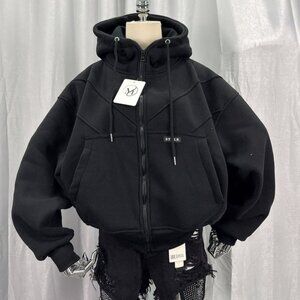 🖤 Oversized Puffer Hoodie Jacket Black Streetwear
